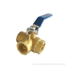 Hot forging 3 way brass ball valve